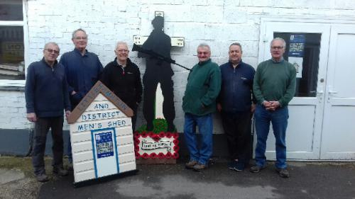 Members of Littlehampton Mens Shed and the Veterans soldier silhouette 